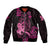 Hawaii Breast Cancer Bomber Jacket Girl Floral Kakau Pattern