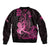 Hawaii Breast Cancer Bomber Jacket Girl Floral Kakau Pattern