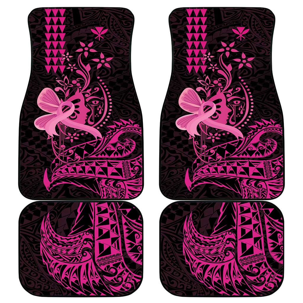 Hawaii Breast Cancer Car Mats Girl Floral Kakau Pattern LT01 - Polynesian Pride