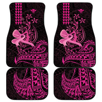 Hawaii Breast Cancer Car Mats Girl Floral Kakau Pattern LT01 - Polynesian Pride