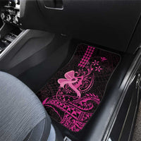 Hawaii Breast Cancer Car Mats Girl Floral Kakau Pattern LT01 - Polynesian Pride
