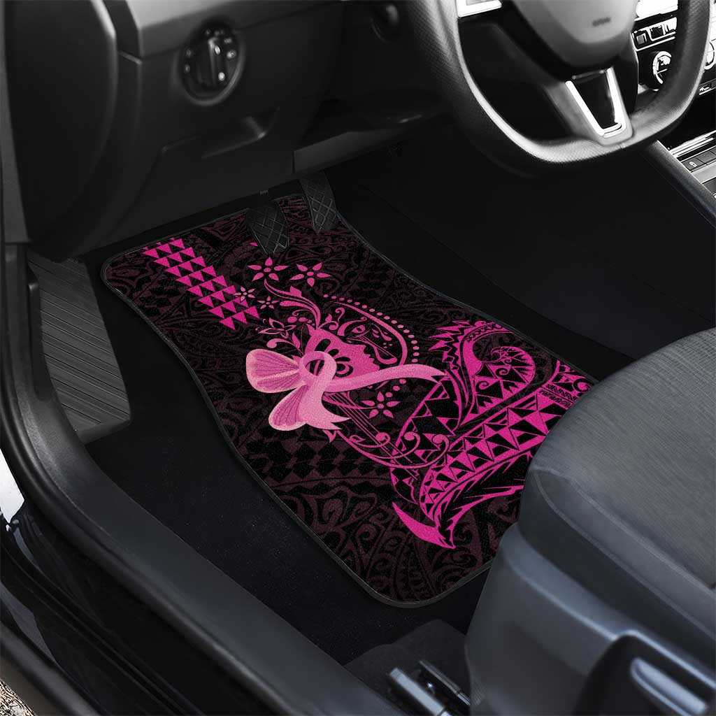 Hawaii Breast Cancer Car Mats Girl Floral Kakau Pattern LT01 - Polynesian Pride