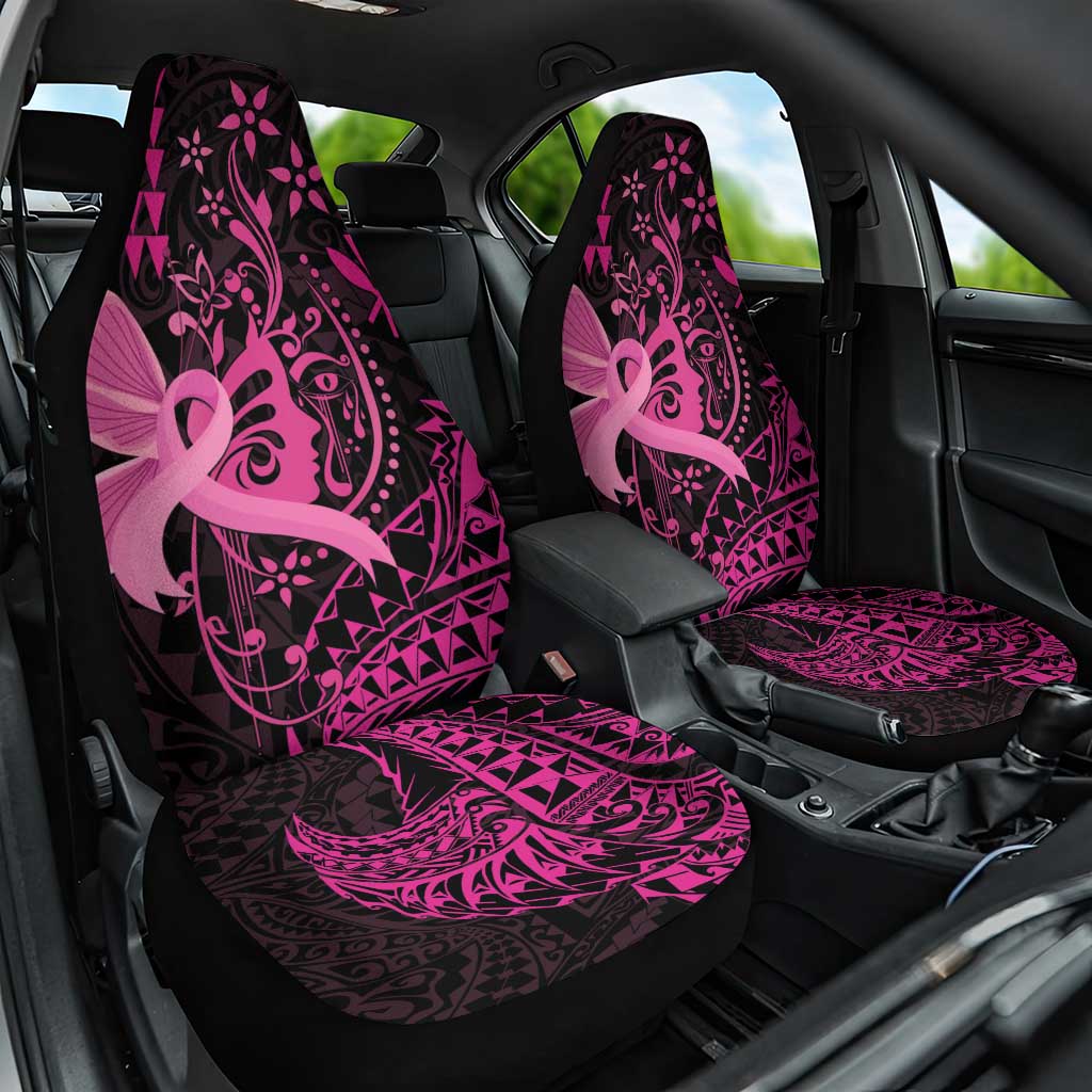 Hawaii Breast Cancer Car Seat Cover Girl Floral Kakau Pattern LT01 One Size Pink - Polynesian Pride