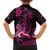 Hawaii Breast Cancer Family Matching Puletasi and Hawaiian Shirt Girl Floral Kakau Pattern