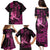 Hawaii Breast Cancer Family Matching Puletasi and Hawaiian Shirt Girl Floral Kakau Pattern