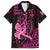 Hawaii Breast Cancer Family Matching Puletasi and Hawaiian Shirt Girl Floral Kakau Pattern