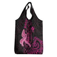 Hawaii Breast Cancer Grocery Bag Girl Floral Kakau Pattern LT01 - Polynesian Pride
