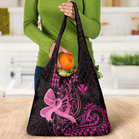 Hawaii Breast Cancer Grocery Bag Girl Floral Kakau Pattern LT01 - Polynesian Pride