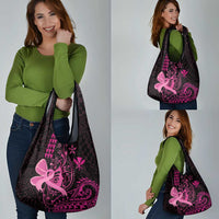 Hawaii Breast Cancer Grocery Bag Girl Floral Kakau Pattern LT01 - Polynesian Pride