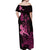 Hawaii Breast Cancer Off Shoulder Maxi Dress Girl Floral Kakau Pattern