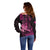 Hawaii Breast Cancer Off Shoulder Sweater Girl Floral Kakau Pattern