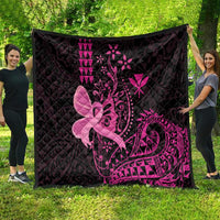 Hawaii Breast Cancer Quilt Girl Floral Kakau Pattern LT01 - Polynesian Pride