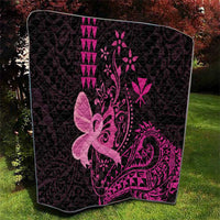 Hawaii Breast Cancer Quilt Girl Floral Kakau Pattern LT01 - Polynesian Pride