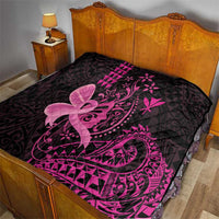 Hawaii Breast Cancer Quilt Girl Floral Kakau Pattern LT01 - Polynesian Pride