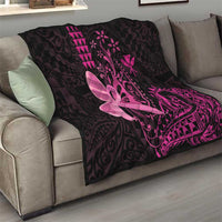 Hawaii Breast Cancer Quilt Girl Floral Kakau Pattern LT01 - Polynesian Pride