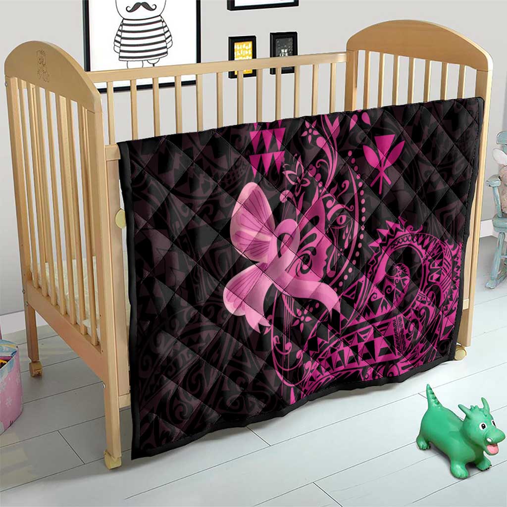 Hawaii Breast Cancer Quilt Girl Floral Kakau Pattern LT01 - Polynesian Pride
