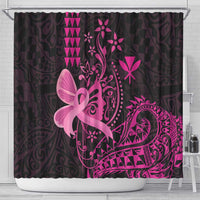 Hawaii Breast Cancer Shower Curtain Girl Floral Kakau Pattern LT01 - Polynesian Pride