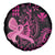 Hawaii Breast Cancer Spare Tire Cover Girl Floral Kakau Pattern