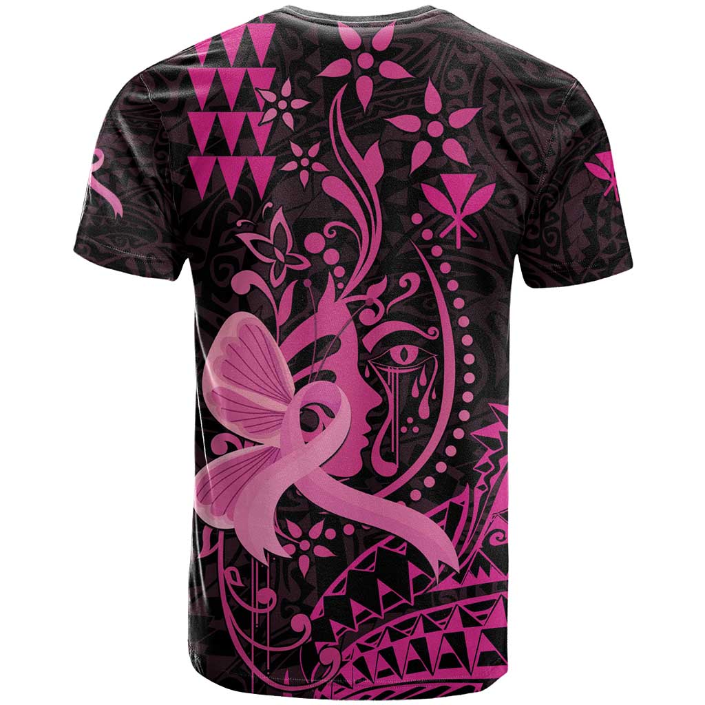 Hawaii Breast Cancer T Shirt Girl Floral Kakau Pattern LT01 - Polynesian Pride