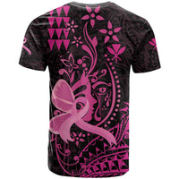 Hawaii Breast Cancer T Shirt Girl Floral Kakau Pattern LT01 - Polynesian Pride