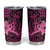 Hawaii Breast Cancer Tumbler Cup Girl Floral Kakau Pattern