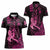 Hawaii Breast Cancer Women Polo Shirt Girl Floral Kakau Pattern