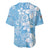 Fiji Tapa Pattern Baseball Jersey Plumeria Floral