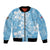 Fiji Tapa Pattern Bomber Jacket Plumeria Floral