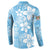 Fiji Tapa Pattern Button Sweatshirt Plumeria Floral