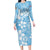 Fiji Tapa Pattern Family Matching Long Sleeve Bodycon Dress and Hawaiian Shirt Plumeria Floral