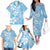 Fiji Tapa Pattern Family Matching Off The Shoulder Long Sleeve Dress and Hawaiian Shirt Plumeria Floral