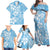 Fiji Tapa Pattern Family Matching Off Shoulder Maxi Dress and Hawaiian Shirt Plumeria Floral