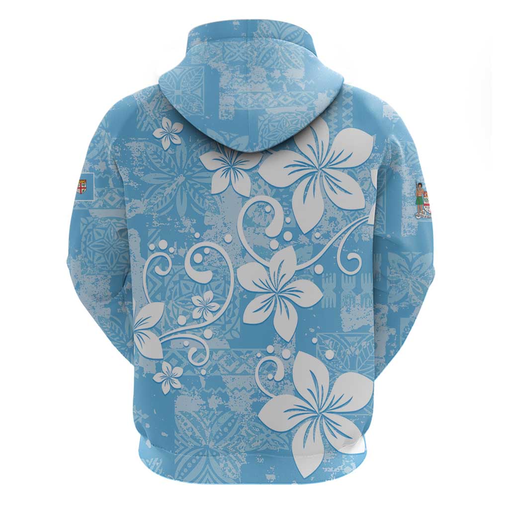 Fiji Tapa Pattern Hoodie Plumeria Floral LT01 - Polynesian Pride