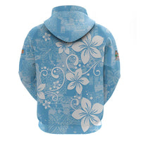 Fiji Tapa Pattern Hoodie Plumeria Floral LT01 - Polynesian Pride