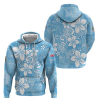 Fiji Tapa Pattern Hoodie Plumeria Floral LT01 - Polynesian Pride