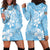 Fiji Tapa Pattern Hoodie Dress Plumeria Floral