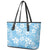 Fiji Tapa Pattern Leather Tote Bag Plumeria Floral