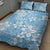 Fiji Tapa Pattern Quilt Bed Set Plumeria Floral