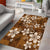 Plumeria Floral Tapa Pattern Vintage Gold Area Rug