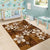 Plumeria Floral Tapa Pattern Vintage Gold Area Rug