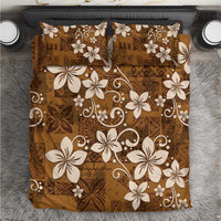 Plumeria Floral Tapa Pattern Vintage Gold Bedding Set LT01 Gold - Polynesian Pride