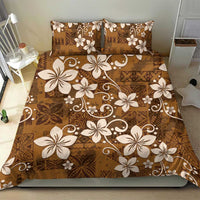 Plumeria Floral Tapa Pattern Vintage Gold Bedding Set LT01 - Polynesian Pride
