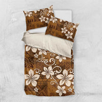 Plumeria Floral Tapa Pattern Vintage Gold Bedding Set LT01 US Twin 172cm x 218cm Gold - Polynesian Pride