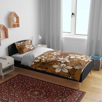 Plumeria Floral Tapa Pattern Vintage Gold Bedding Set LT01 - Polynesian Pride