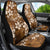 Plumeria Floral Tapa Pattern Vintage Gold Car Seat Cover