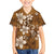 Plumeria Floral Tapa Pattern Vintage Gold Family Matching Puletasi and Hawaiian Shirt