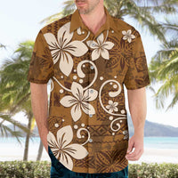 Plumeria Floral Tapa Pattern Vintage Gold Hawaiian Shirt LT01 - Polynesian Pride