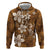 Plumeria Floral Tapa Pattern Vintage Gold Hoodie