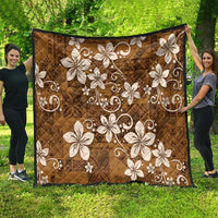 Plumeria Floral Tapa Pattern Vintage Gold Quilt LT01 - Polynesian Pride
