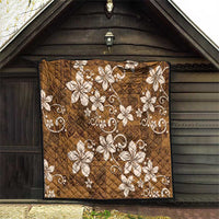 Plumeria Floral Tapa Pattern Vintage Gold Quilt LT01 - Polynesian Pride